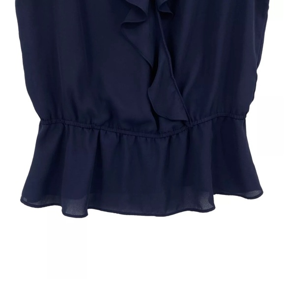 2/$25: Banana Republic Navy Ruffle Wrap Top - Picture 5 of 7